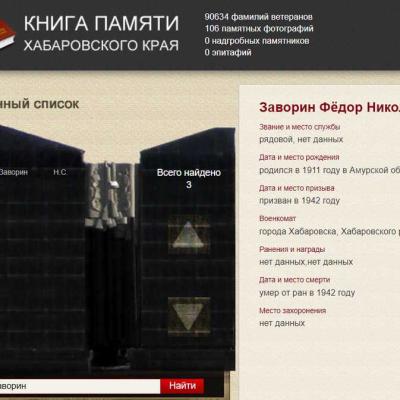 Электронная Книга памяти Хабаровского края