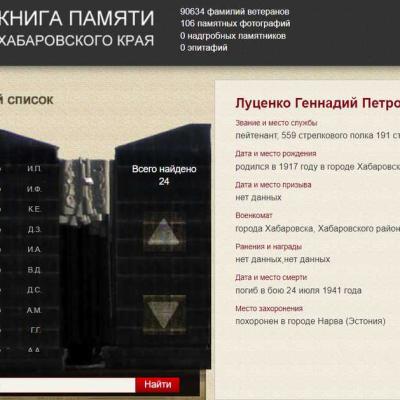 Электронная Книга Памяти Хабаровского края